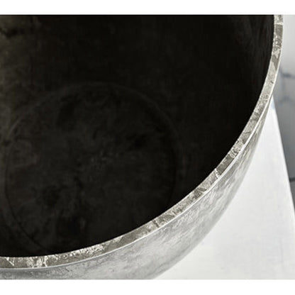 SOGA 2X 27cm Weathered Grey Round Resin Plant Flower Pot in Cement Pattern Planter Cachepot for Indoor Home Office • LUZ-FPotA3210X2