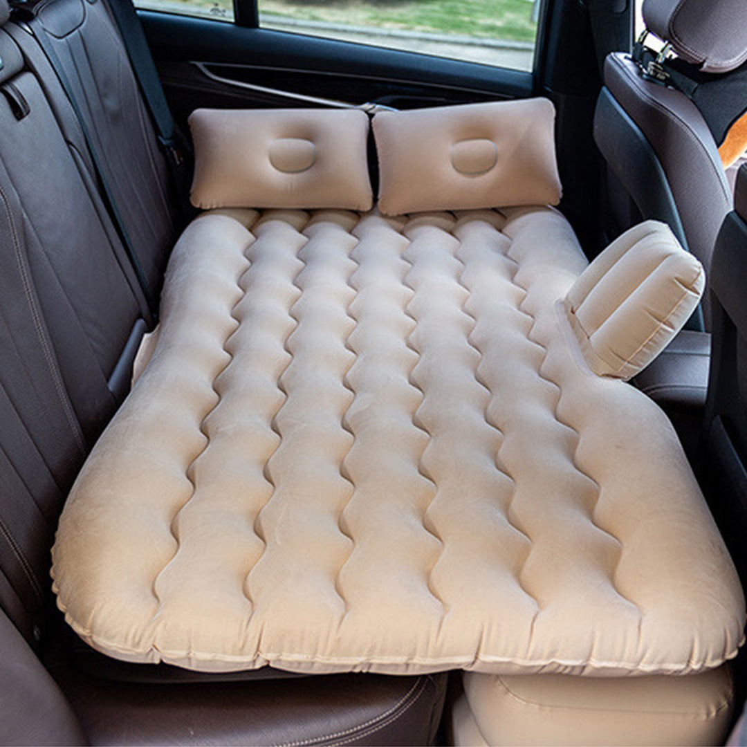 SOGA 2X Beige Ripple Inflatable Car Mattress Portable Camping Air Bed Travel Sleeping Kit Essentials • LUZ-CarMat007X2