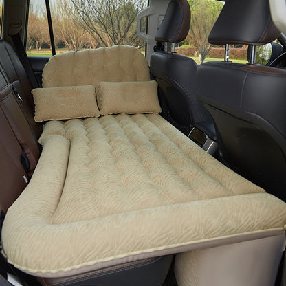 SOGA Beige Inflatable Car Boot Mattress Portable Camping Air Bed Travel Sleeping Essentials • LUZ-CarMat015