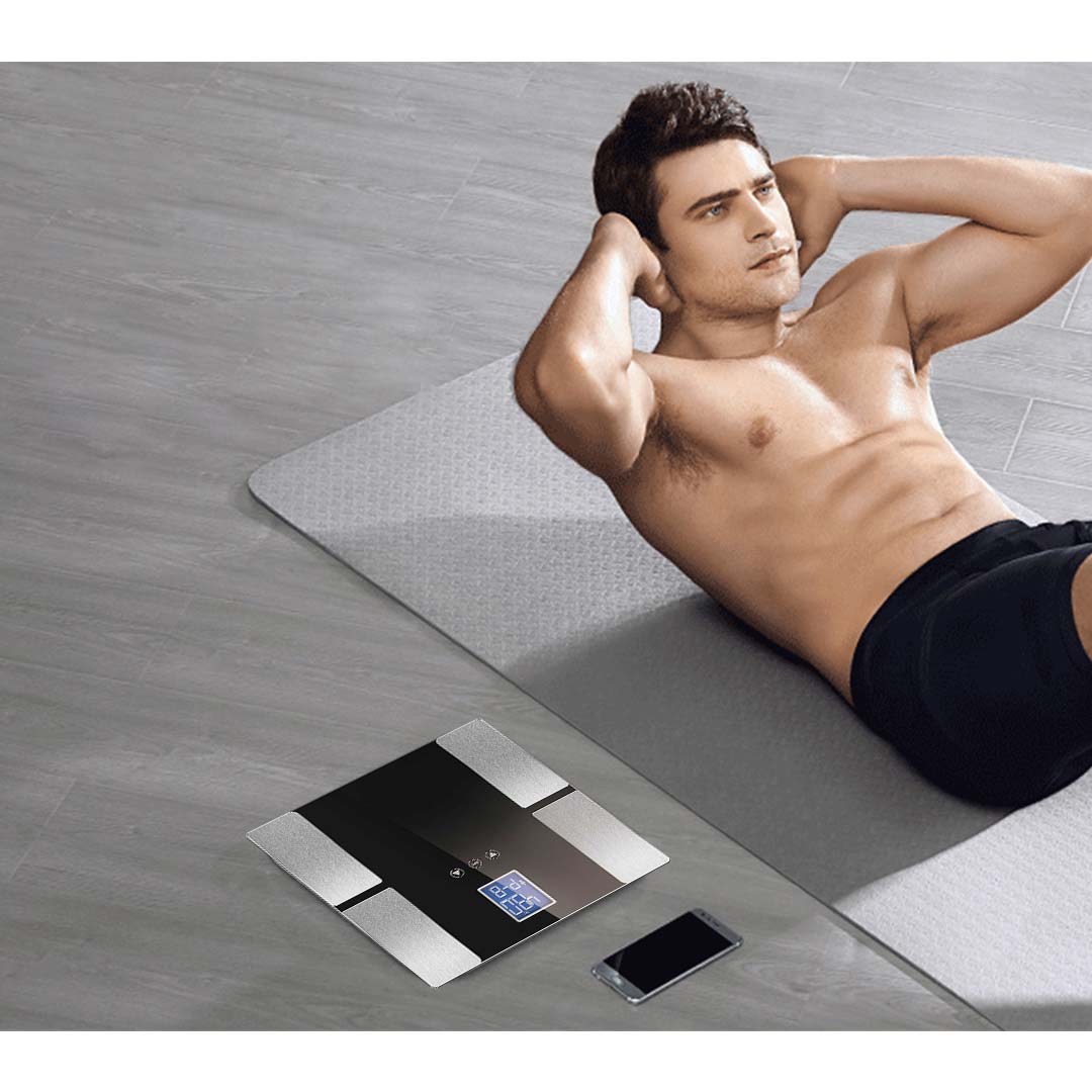 SOGA Digital Electronic LCD Bathroom Body Fat Scale Weighing Scales Weight Monitor Black • LUZ-BodyFatScale1302Black