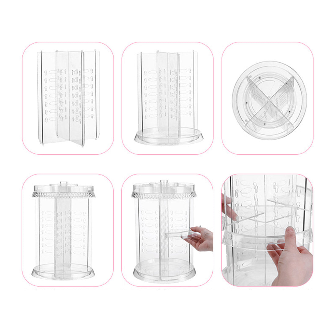 SOGA 2X 360 Degree Rotating Makeup Organiser Cosmetics Holder Display Stand Skincare Home Decor • LUZ-BathC105X2