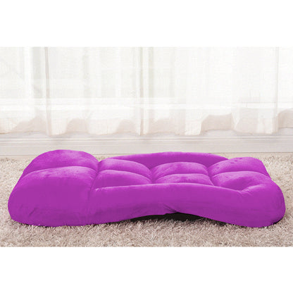 SOGA 4X Foldable Lounge Cushion Adjustable Floor Lazy Recliner Chair with Armrest Purple • LUZ-LoungeKidPurpleX4