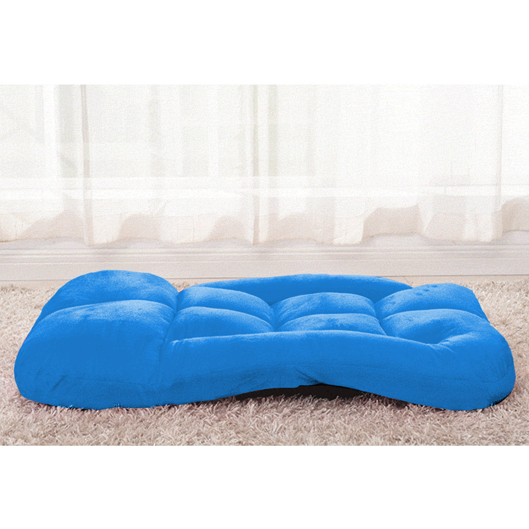 SOGA 2X Foldable Lounge Cushion Adjustable Floor Lazy Recliner Chair with Armrest Blue • LUZ-LoungeKidBlueX2