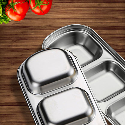 SOGA 15cm Silver Sauce Pan with Two Compartments Divided Sauce Dish Kitchen Essential • LUZ-VICPlate46