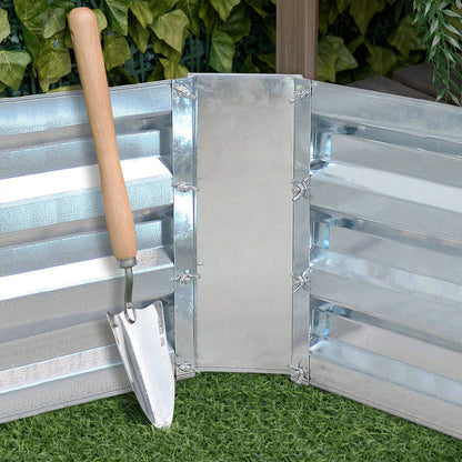 SOGA 2X 100cm Square Galvanised Raised Garden Bed Vegetable Herb Flower Outdoor Planter Box • LUZ-MetalBSil517X2