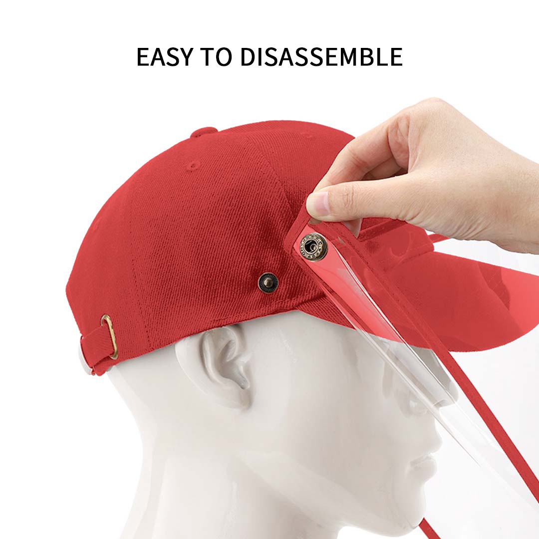 Outdoor Protection Hat Anti-Fog Pollution Dust Protective Cap Full Face HD Shield Cover Kids Red • LUZ-HatKidsRED