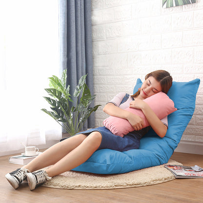 SOGA 4X Lounge Floor Recliner Adjustable Lazy Sofa Bed Folding Game Chair Blue • LUZ-LoungeFabricBlueX4