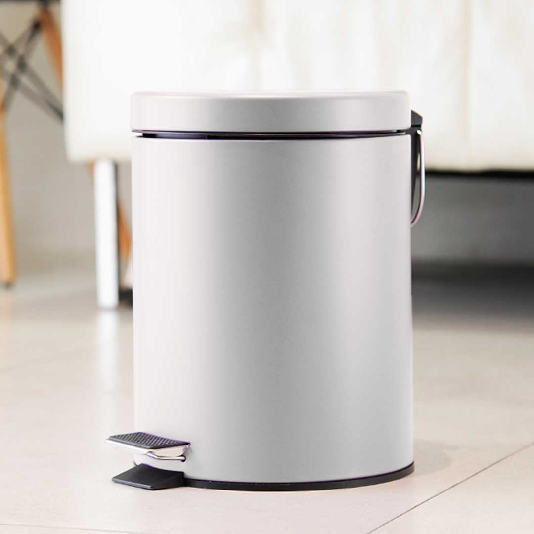 SOGA 2X 12L Foot Pedal Stainless Steel Rubbish Recycling Garbage Waste Trash Bin Round White • LUZ-RubbishBinRound12LWhiteX2