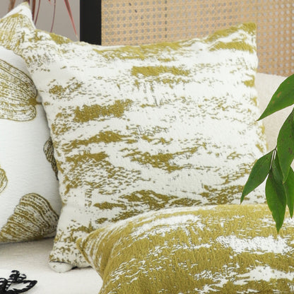 SOGA 50cm Throw Pillow White and Olive Green Deluxe Polyester Fiber and Cotton  for Home Decor • LUZ-FrenchCushion327