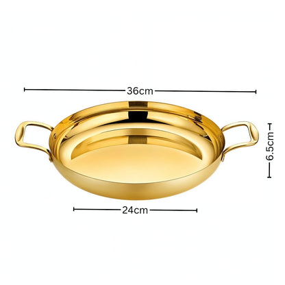 Soga 24cm Flat Base Seafood Dry Pot in Elegant Gold Color with Durable for Kitchen Essential • LUZ-VICSoupPot29