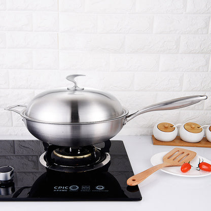 SOGA 2X 18/10 Stainless Steel Fry Pan 36cm Frying Pan Top Grade Skillet with Helper Handle and Lid • LUZ-TRIFPO36X2