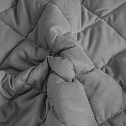 SOGA Grey 183cm Wide Cross-Hatch Mattress Cover Thick Quilted Stretchable Bed Spread Sheet Protector with Pillow Covers • LUZ-BCover4007