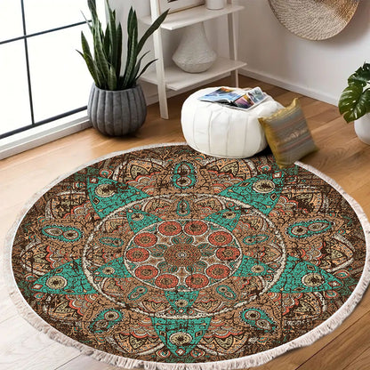 SOGA 90cm Mandala Round Area Thick Anti-slip Doormat, Home Decor • LUZ-CarpetYH30