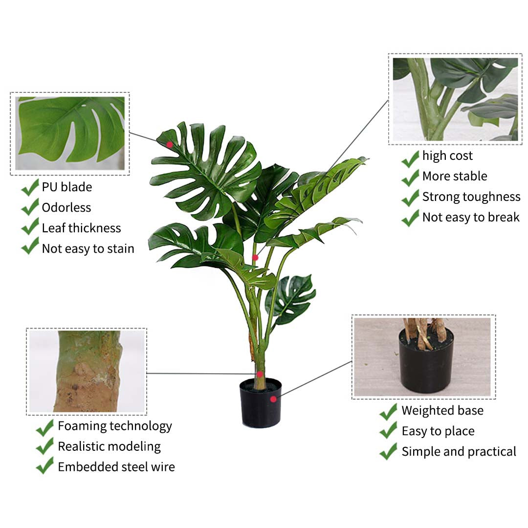 SOGA 2X 120cm Artificial Green Indoor Turtle Back Fake Decoration Tree Flower Pot Plant • LUZ-APlantFH1207X2
