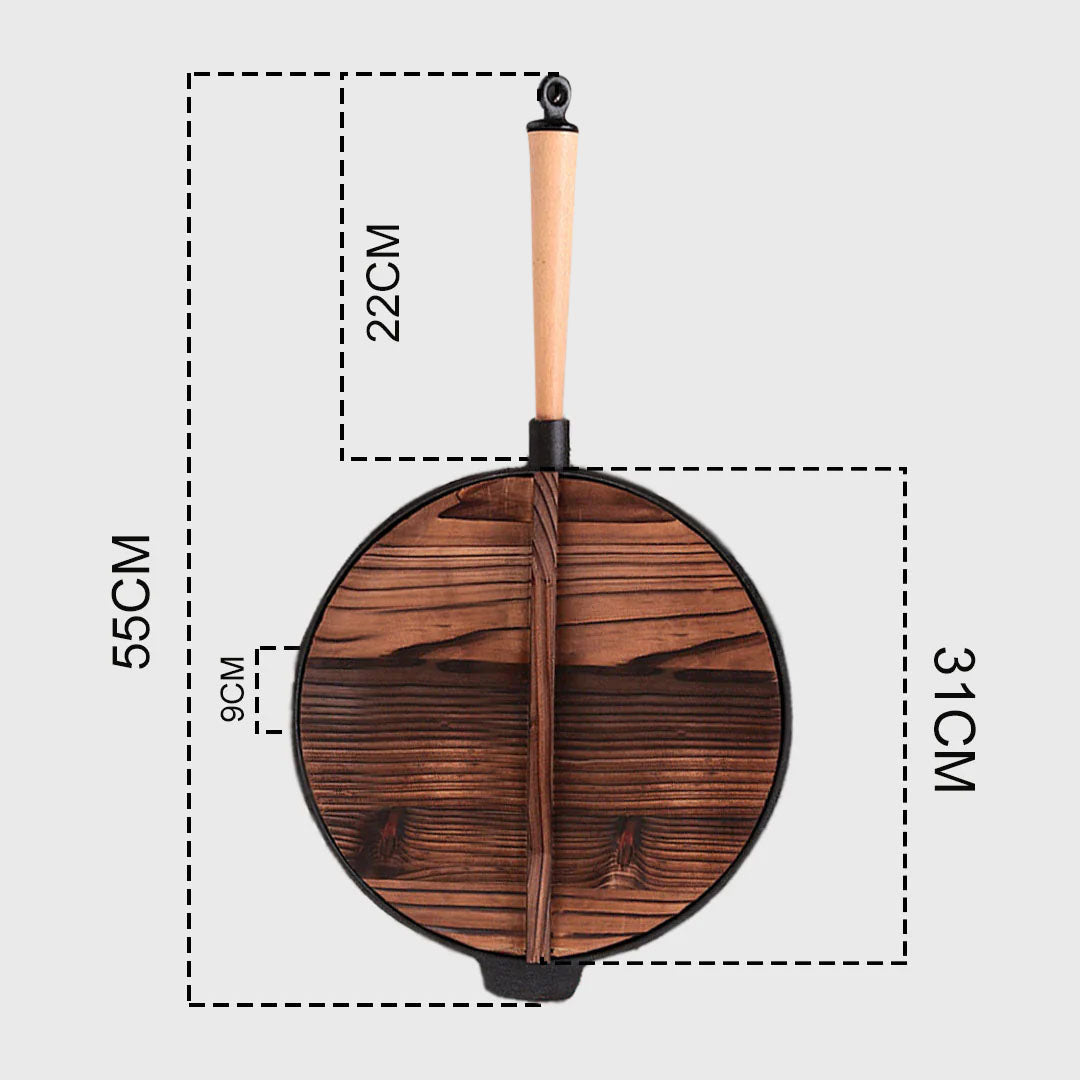 SOGA 31cm Commercial Cast Iron Wok FryPan Fry Pan • LUZ-ZPai012