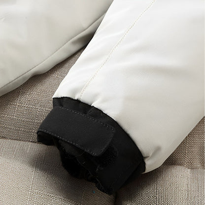 abbee White XL Winter Fur Hooded Down Jacket Stylish Lightweight Quilted Warm Puffer Coat • LUZ-DJ-5858B