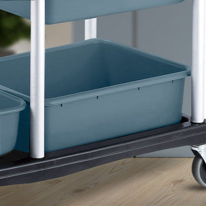 SOGA 2X 3-Tier Commercial Soiled Food Trolley Dirty Plate Cart Five Buckets Kitchen Food Utility • LUZ-FoodCart1518X2