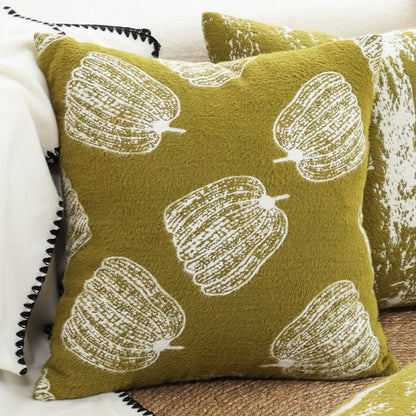 SOGA 50cm Throw Pillow Green Autumn Harvest Pumpkin Print Home Decor • LUZ-FrenchCushion330