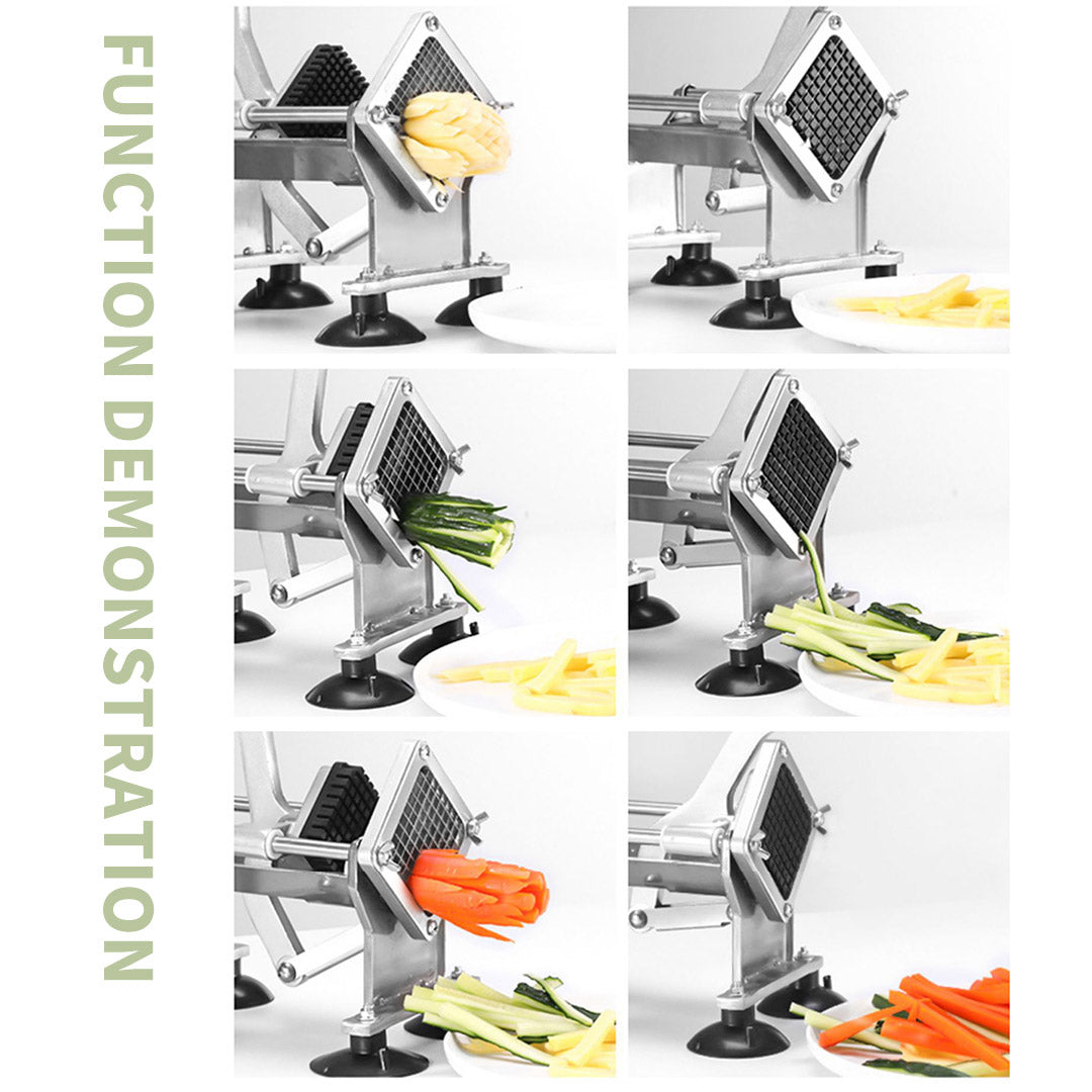 SOGA Stainless Steel Potato Cutter Commercial-Grade French Fry and Fruit/Vegetable Slicer with 3 Blades • LUZ-PotatoCutterManual
