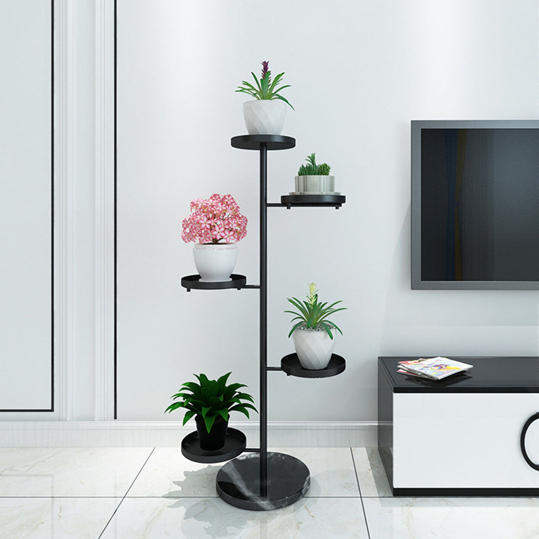 SOGA 2X 3 Tier Black Round Plant Stand Flowerpot Tray Display Living Room Balcony Metal Decorative Shelf • LUZ-FPotH102X2