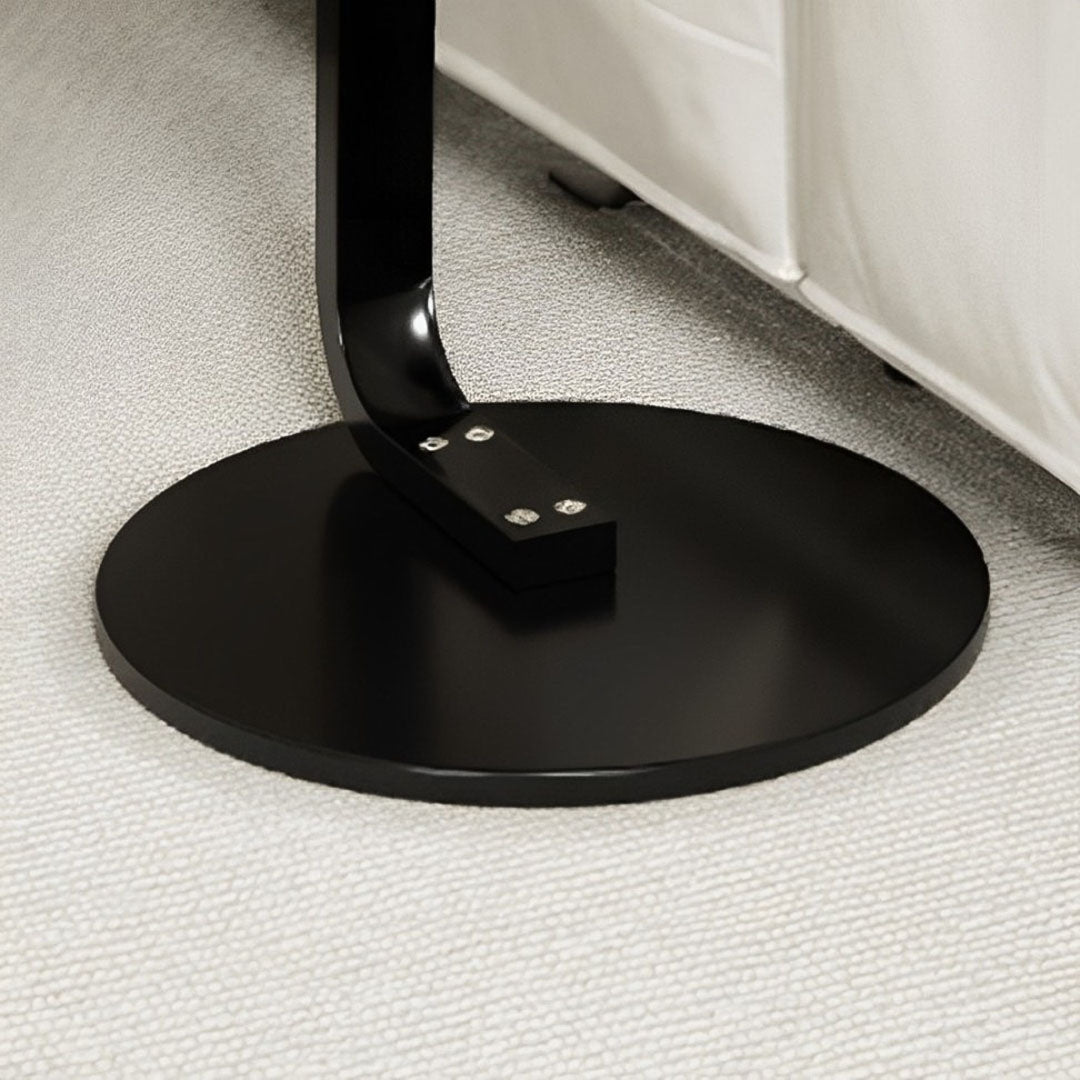 SOGA 2X  50cm White Marble Mini Side Table Movable Lightweight w/ Black Frame • LUZ-SideTab34X2