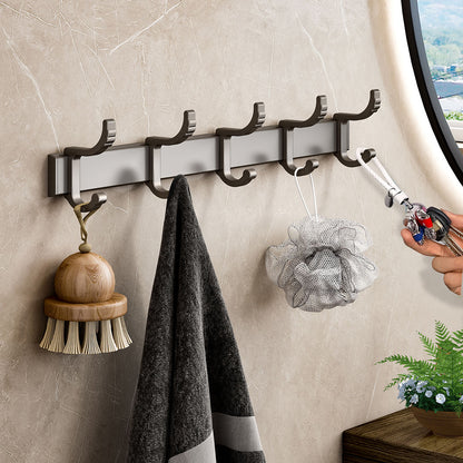 SOGA 2X 37cm Wall Mounted Towel Rack Space-Saving Hanger Organiser with Durable Hooks LUZ-TAN1017X2