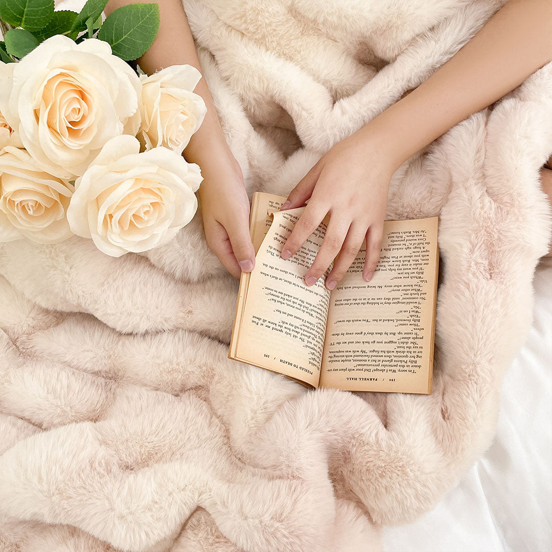 SOGA 2X 200cm Light Pink Fur Fuzzy Super Soft and Cozy Fluffy Throw Blanket • LUZ-BlanketFur331X2