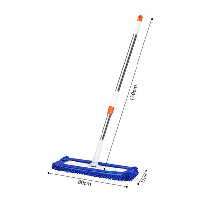 SOGA 80x12 Microfiber Flat Mop Floor Cleaning Pads Rotating Dust Remover Blue • LUZ-MopBlu802