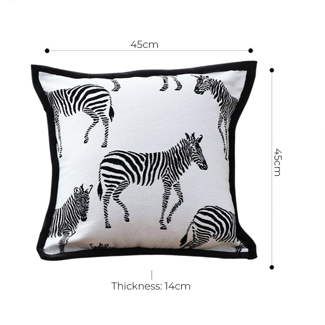 SOGA 2X 45cm Black and White Light  Luxury Zebra Cushion Decorative Square Pillow Living Room LUZ-FrenchCushion289X2