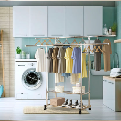 SOGA 200cm Stainless Steel Floor-Standing Clothes Rack - Durable and Space-Saving Laundry Organizer • LUZ-BSXG2531