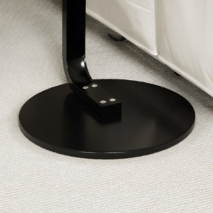 SOGA 50cm White Marble Mini Side Table Movable Lightweight w/ Black Frame • LUZ-SideTab34