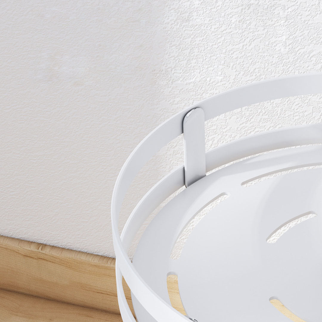 SOGA 2X 3 Tier Steel White Round Rotating Multi-Function Kitchen Portable Storage Spice Seasoning Kitchen Countertop Organiser Shelf • LUZ-KitchenXY051WHTX2