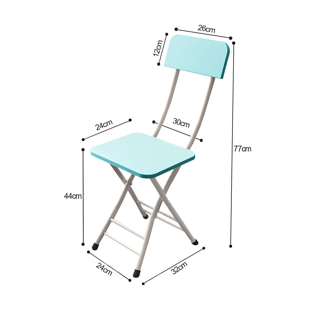 SOGA Blue Foldable Chair Space Saving Lightweight Portable Stylish Seat Home Decor Set of 2 • LUZ-ChairAS716