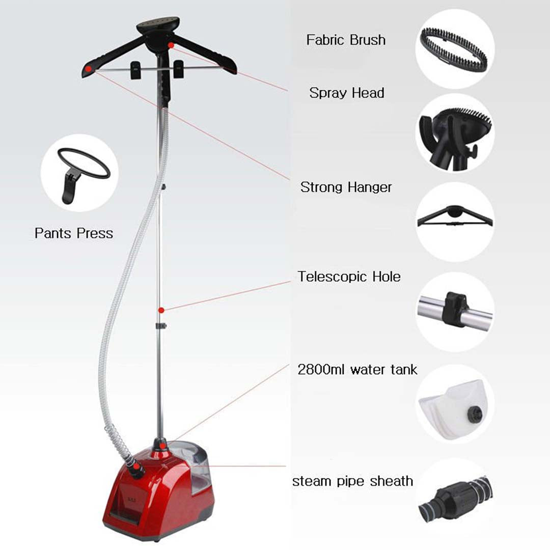 SOGA 80min Garment Steamer Portable Cleaner Steam Iron Red • LUZ-Garment80minsRed