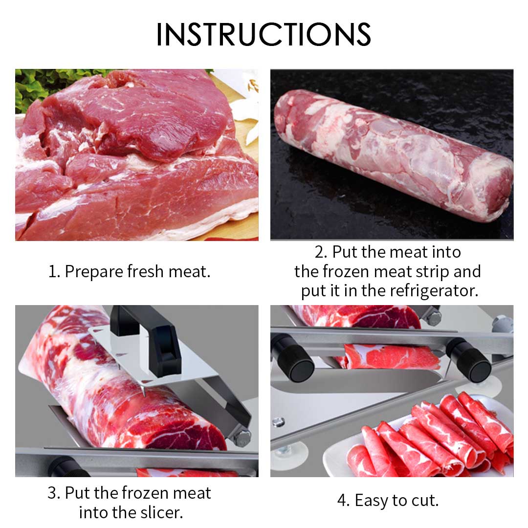 SOGA 2X Manual Frozen Meat Slicer Handle Meat Cutting Machine 18/10 Commercial Grade Stainless Steel • LUZ-MeatSlicerManualX2