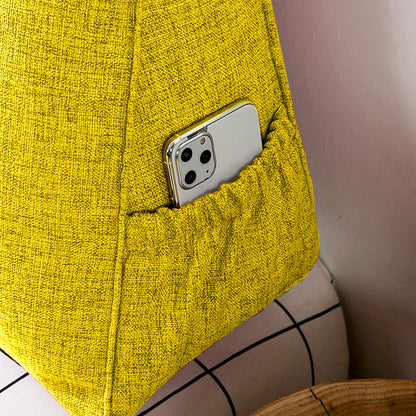SOGA 120cm Yellow Triangular Wedge Bed Pillow Headboard Backrest Bedside Tatami Cushion Home Decor • LUZ-Pillow3112