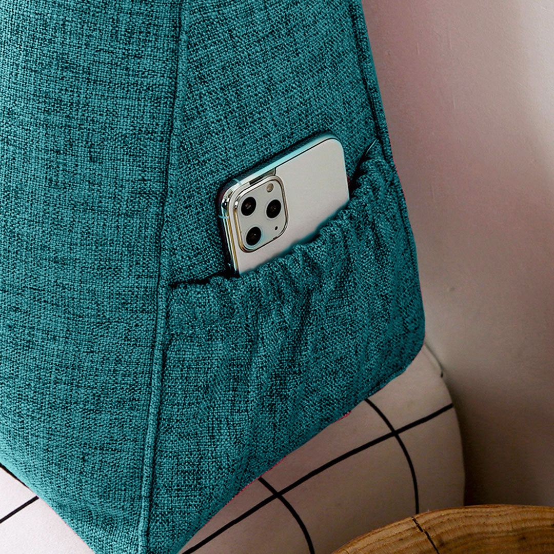 SOGA 100cm Blue Green Triangular Wedge Bed Pillow Headboard Backrest Bedside Tatami Cushion Home Decor • LUZ-Pillow5111