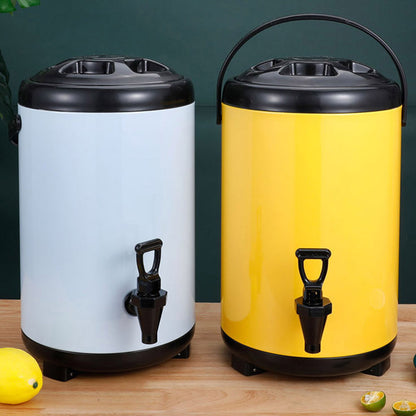SOGA 2X 8L Stainless Steel Insulated Milk Tea Barrel Hot and Cold Beverage Dispenser Container with Faucet White • LUZ-VICDispenser8LWHTX2