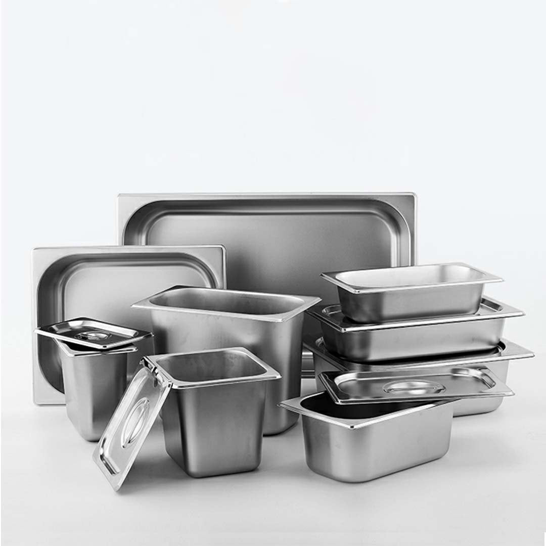 SOGA Gastronorm GN Pan Full Size 1/2 GN Pan 6.5cm Deep Stainless Steel Tray • LUZ-GastronormPans5409X1