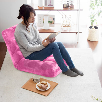 SOGA 2X Floor Recliner Folding Lounge Sofa Futon Couch Folding Chair Cushion Light Pink • LUZ-LoungeChairLightPinkX2