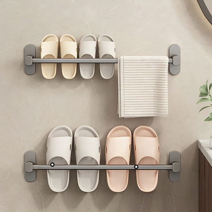 SOGA 2X 49cm Wall-Mounted Slipper Organiser Adhesive Storage Space-Saving Wall Rack LUZ-TAN1041X2