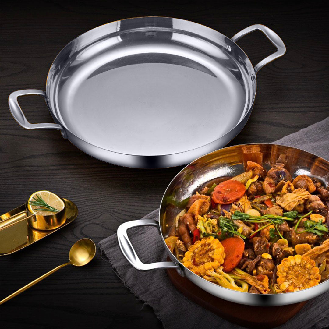 Soga 24cm Flat Base Seafood Dry Pot in Elegant Silver Finish with Durable for Kitchen Essential • LUZ-VICSoupPot25