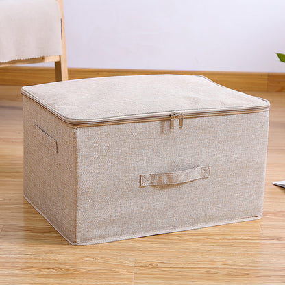 SOGA Beige Large Portable Double Zipper Storage Box Moisture Proof Clothes Basket Foldable Home Organiser • LUZ-SBox024