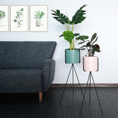 SOGA 4X 80cm Tripod Flower Pot Plant Stand with Pink Flowerpot Holder Rack Indoor Display • LUZ-FPotH82PNKX4