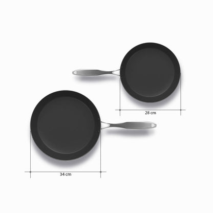 SOGA Stainless Steel Fry Pan 28cm 34cm Frying Pan Induction Non Stick Interior • LUZ-FryPanNS2872-2875