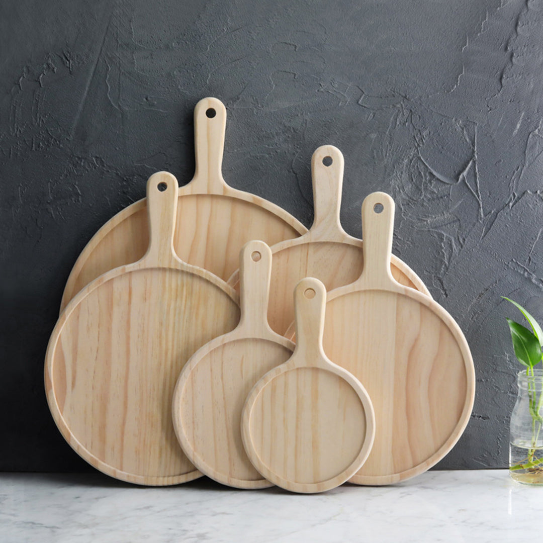SOGA 6 inch Round Premium Wooden Pine Food Serving Tray Charcuterie Board Paddle Home Decor • LUZ-WodB106