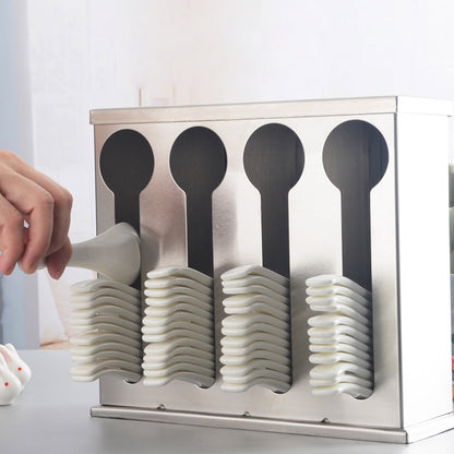 SOGA 2X Stainless Steel Buffet Restaurant Spoon Utensil Holder Storage Rack 4 Holes • LUZ-CutleryHolder4631X2