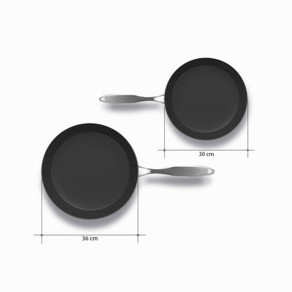 SOGA Stainless Steel Fry Pan 30cm 36cm Frying Pan Induction Non Stick Interior • LUZ-FryPanNS2873-2876