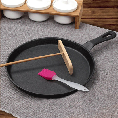 SOGA 26cm Round Cast Iron Frying Pan Skillet Griddle Sizzle Platter • LUZ-ZPai033