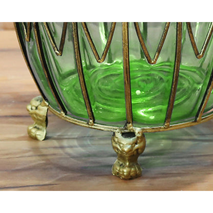 SOGA 51cm Green Glass Tall Floor Vase with 12pcs Artificial Fake Flower Set • LUZ-Vase4880GreenwBlueF12